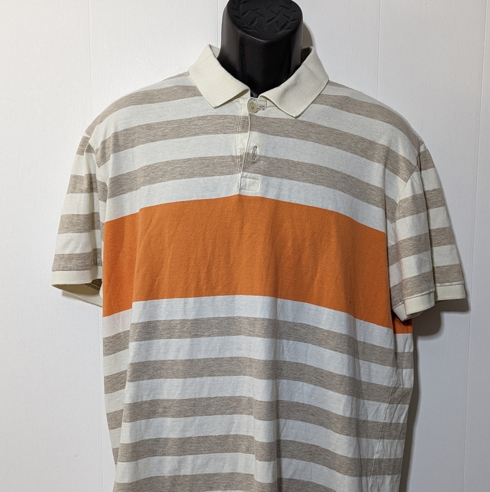 Men's Slim Fit Gap Polo Cream Color and Orange Size XL